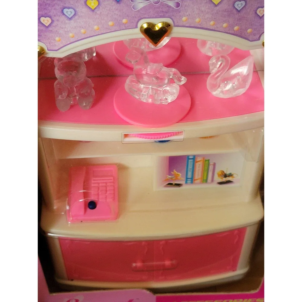 Vtg Goldlok Sweet Home Barbie Size Doll Furniture Lot NIB Vanity Refrigerator